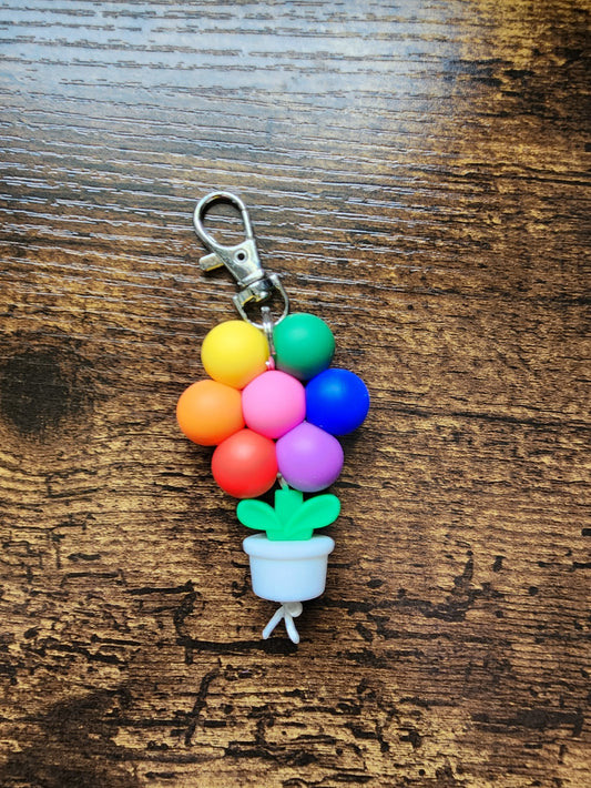 Colorful Potted Flower Keychain