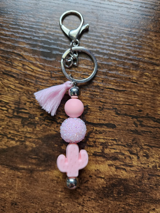 Light Pink Cactus Bar Keychain